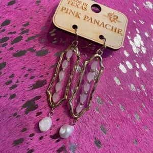 Pink Panache Pink and Gold Earrings